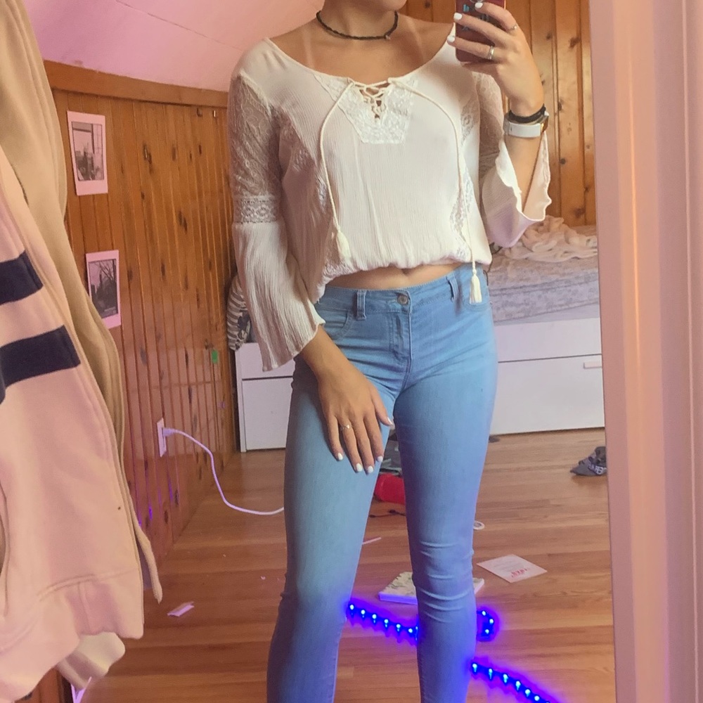 beautiful lacy white top